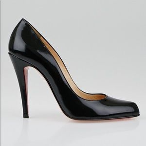SOLD Christian Louboutin Decollete 868 100 Jazz Calf glossed-leather pumps